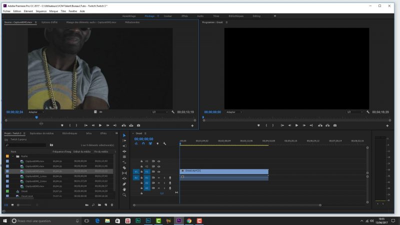 Import des médias et quelques mots sur le tournage