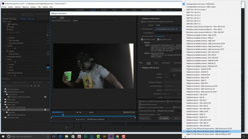 Export du clip