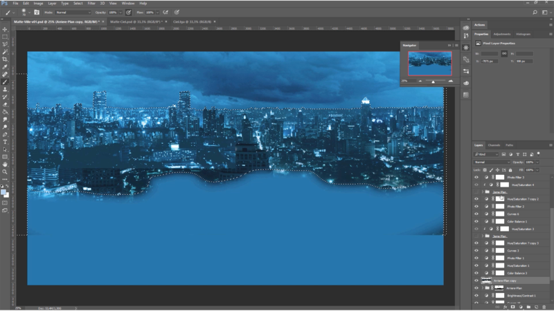 Export des calques des différents plans du matte un par un avec leur alpha depuis Photoshop